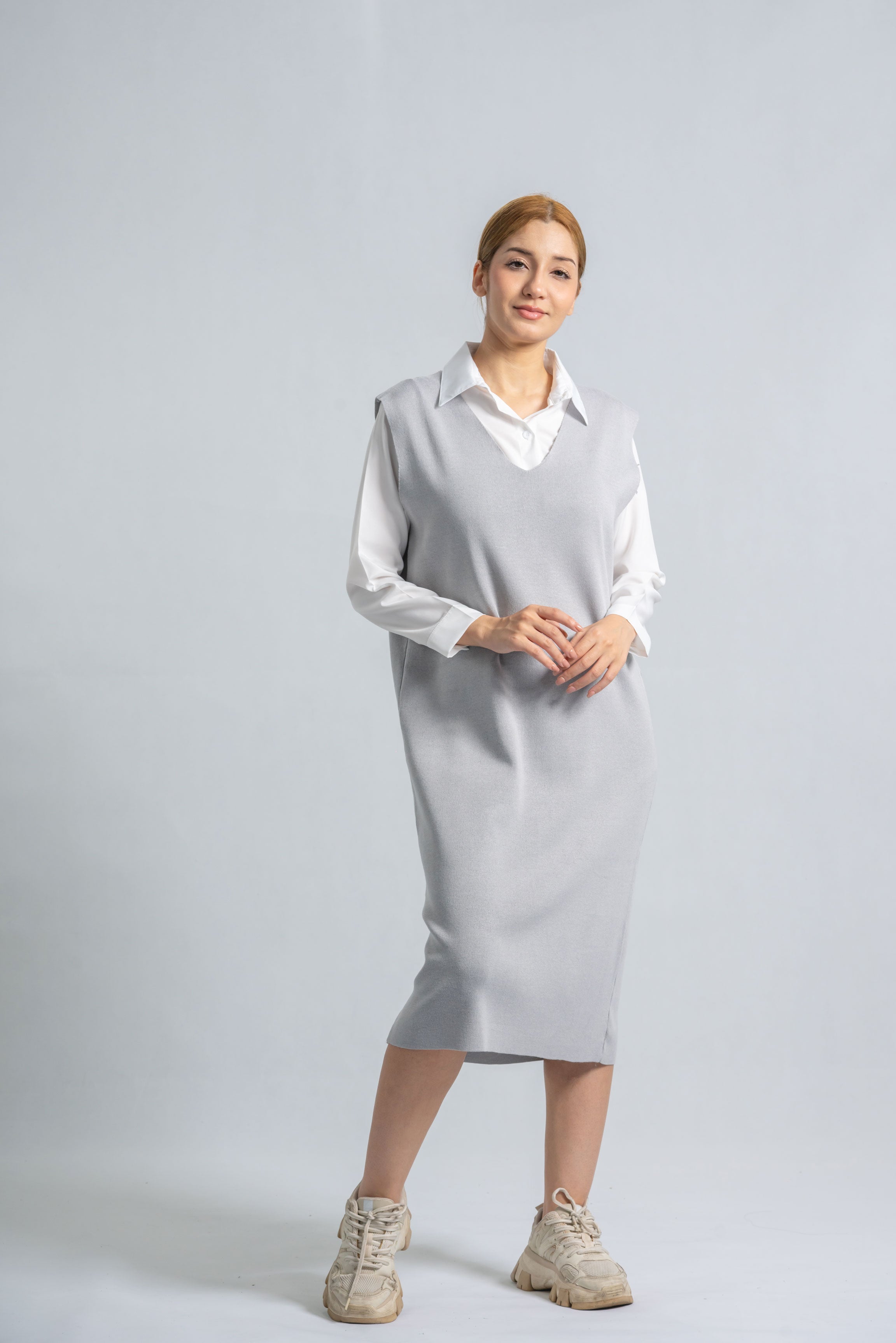 MIDI Knit Dress & Shirt | Matching Set