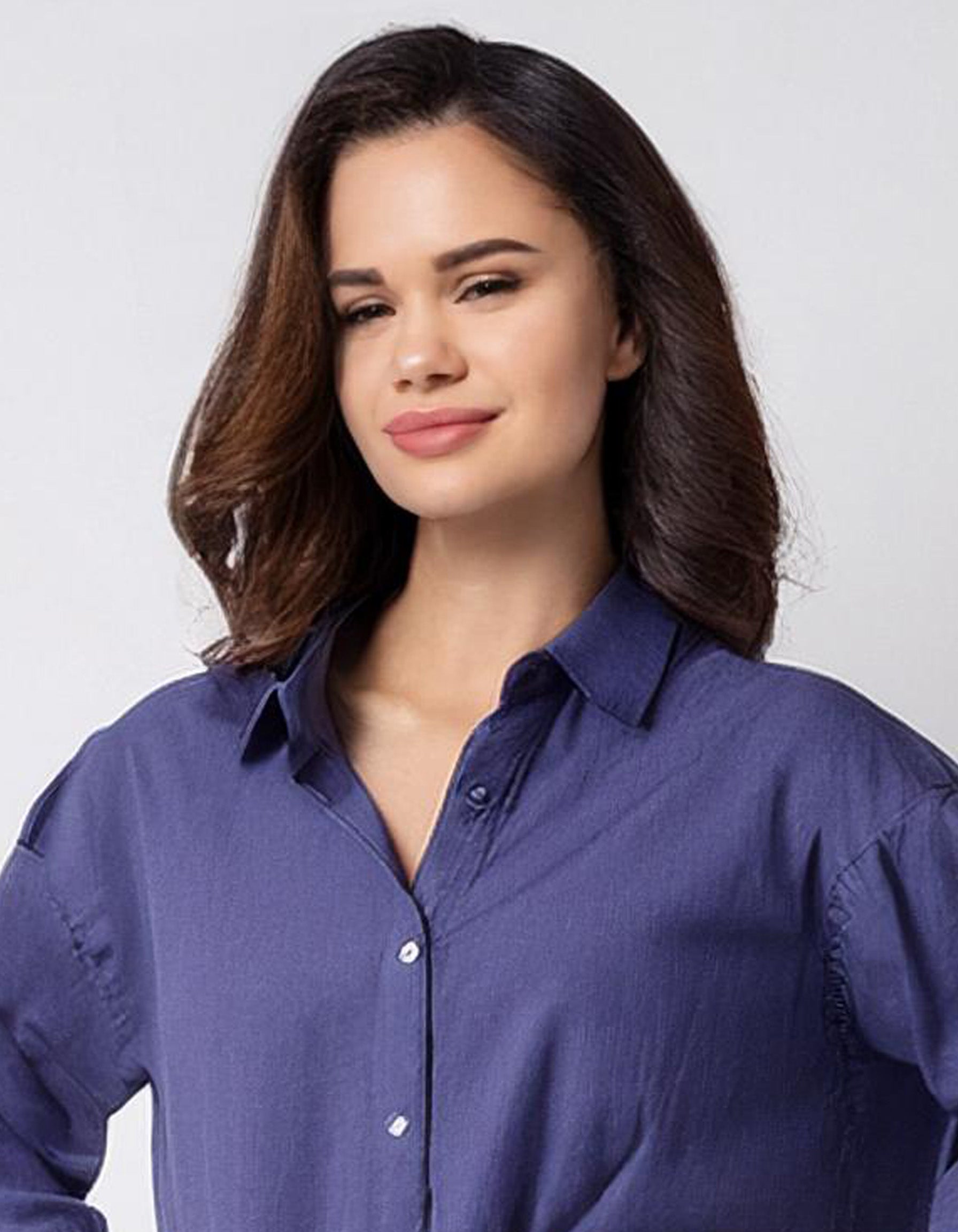 Royal Blue Belted Shirt Dress 4